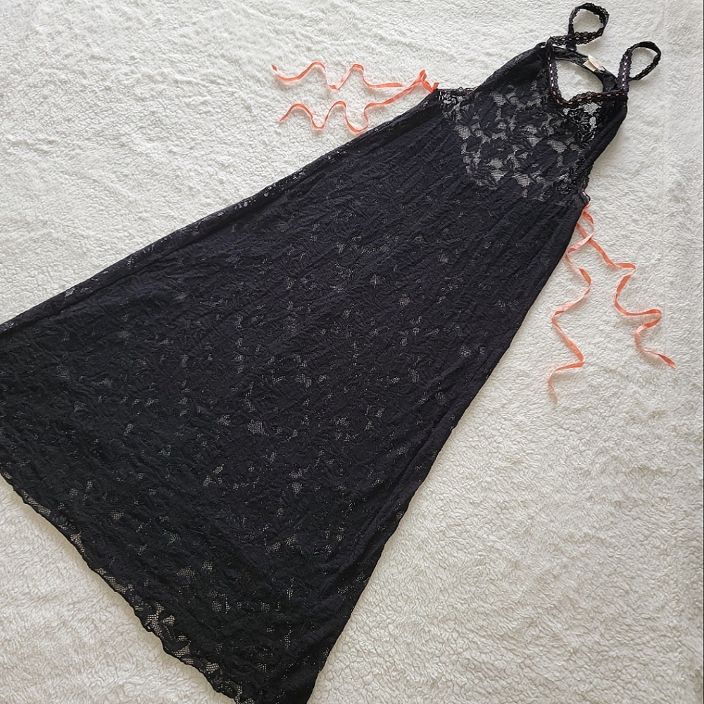 RARE Vintage lace ribbon lingerie dress